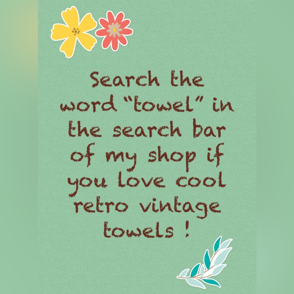 Getting ready for summer? Love mod Retro vibrant graphic patterns? Vintage towel